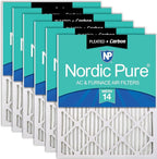 Nordic Pure 16x25x1 Pleated Air Filters MERV 14 Plus Carbon 6 Pack by NordicPure