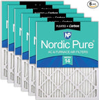 Nordic Pure 16x16x1 Pleated Air Filters MERV 14 Plus Carbon 6 Pack by NordicPure