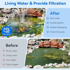POPOSOAP Pond Filter with 55W Solar Fountain Pump, Solar Pond Filter with - Image 2