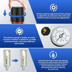 3/4" NPT Air Compressor Water Separator, Industrial Grade 3 Stage Air Drying - Image 5