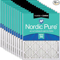 Nordic Pure 20x25x1 Pleated Air Filters MERV 14 Plus Carbon 12 Pack by NordicPure