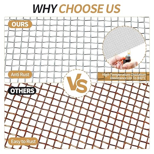 4 Pack 304 Wire Mesh Screen, 11.8"X8.2" Heat-Resisting Metal Mesh, 20 Mesh - Image 3