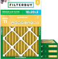 Filterbuy 18x20x2 Air Filter MERV 11 Superior Pet & Allergy Defense, by Filterbuy