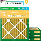 Filterbuy 18x20x2 Air Filter MERV 11 Superior Pet & Allergy Defense, by Filterbuy