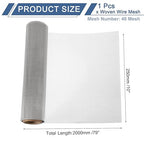 uxcell 40 Mesh 79" x 10" Woven Wire Mesh, 304 Stainless Steel Air Vent Filter - Image 2