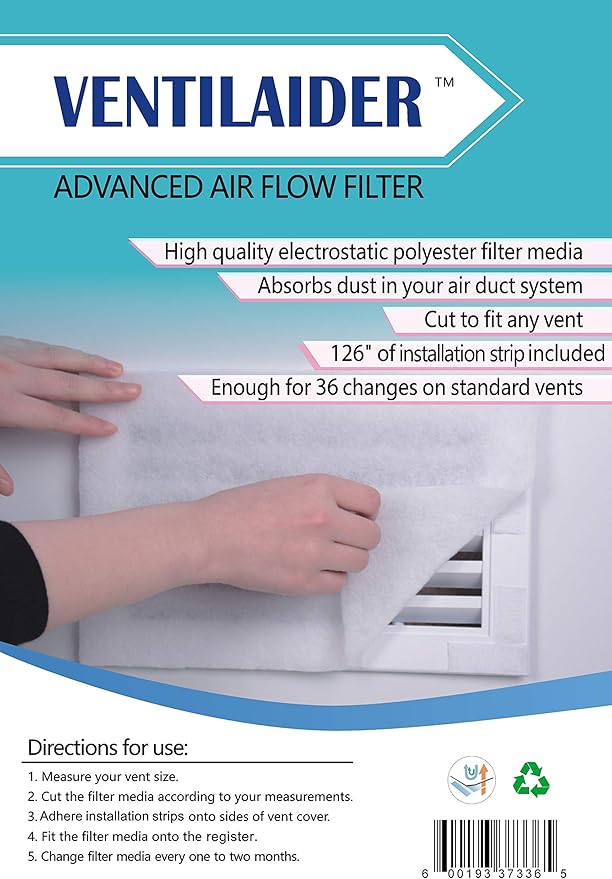 Complete Air Vent Filter Set 20" x 84" Electrostatic Media by Ventilaider
