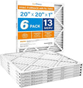 LotFancy 20x20x1 Air Filter MERV 13 6-Pack, Electrostatic Pleated HVAC Furnace by LotFancy