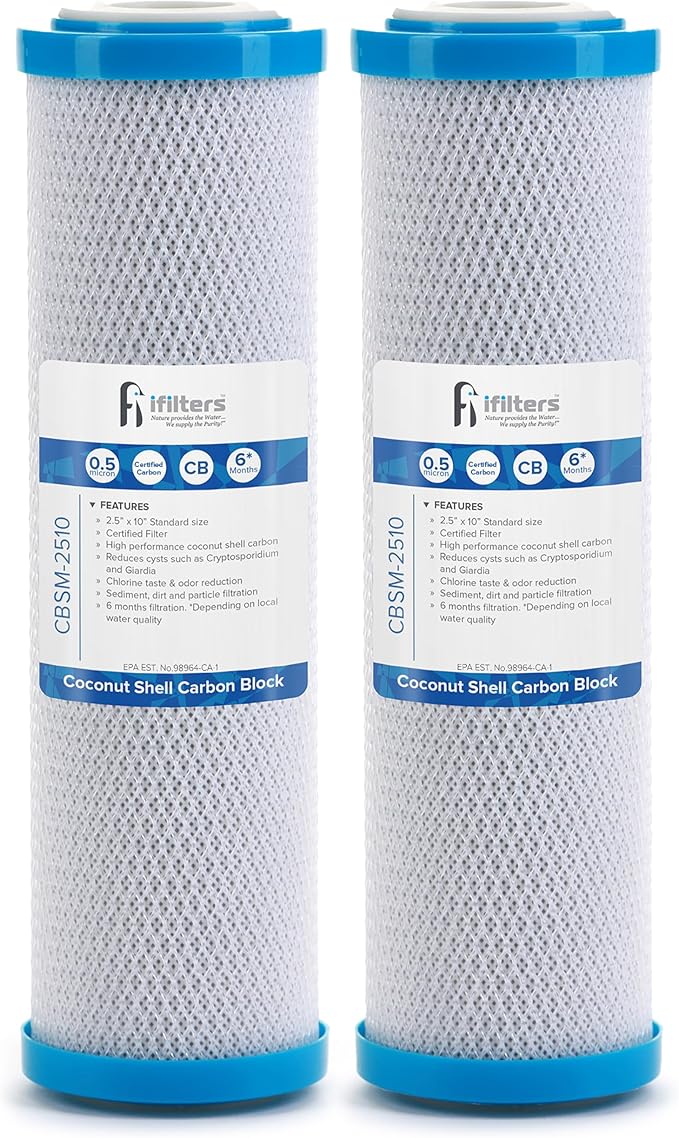 iFilters 0.5-Micron Carbon Block Water Filter – Coconut Shell CTO Drinking by iFilters