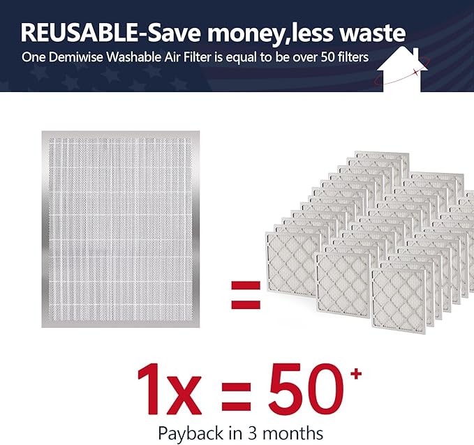 14x18x1 Lifetime Electrostatic Air Filter, MERV 8 Washable Aluminum AC/HVAC - Image 2