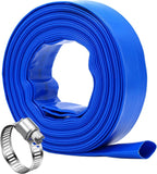 DAVCO 1.5" x 100 ft Pool Backwash Hose, Heavy Duty Reinforced Blue PVC Lay Flat by DAVCO