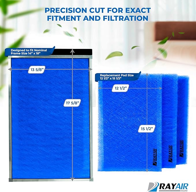 RAYAIR SUPPLY 14x18 Replacement Filter Pads Compatible - Image 2