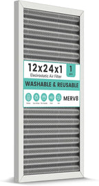 12x24x1 HVAC Furnace Air Filter, Washable Electrostatic Furnace Filter by KEYINGXUAN
