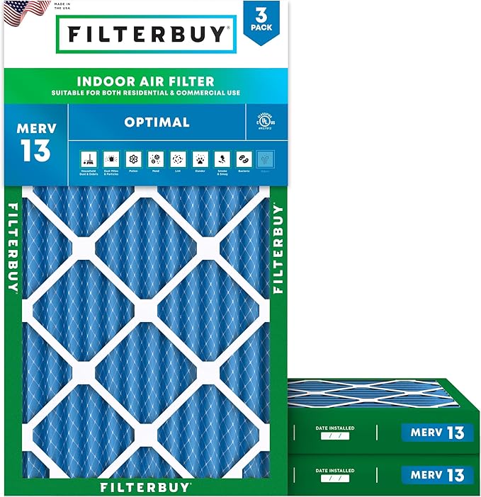Filterbuy 14x24x2 Air Filter MERV 13 Optimal Smoke & Allergy Defense, by Filterbuy