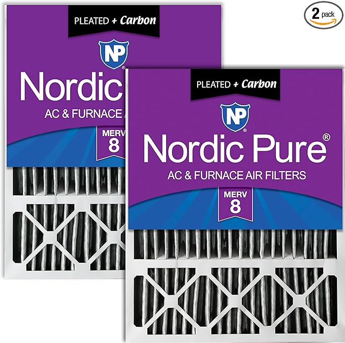 Nordic Pure 20x25x5 Lennox X6673 X6675 Replacement Air Filter MERV 8 + Carbon 2 by NordicPure