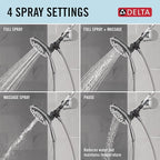 Delta Faucet 4-Setting In2ition 2-in-1 Dual Shower Head - Image 6