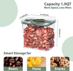 4-Pack Airtight Pantry Containers, 1.9 QT / 1.8 L Clear Food Storage Jars - Image 2