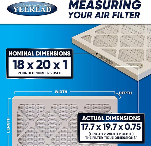 18x20x1 MERV 8 Air Filters 6-Pack, Actual Size 17.7" x 19.7" x 0.75" – - Image 2