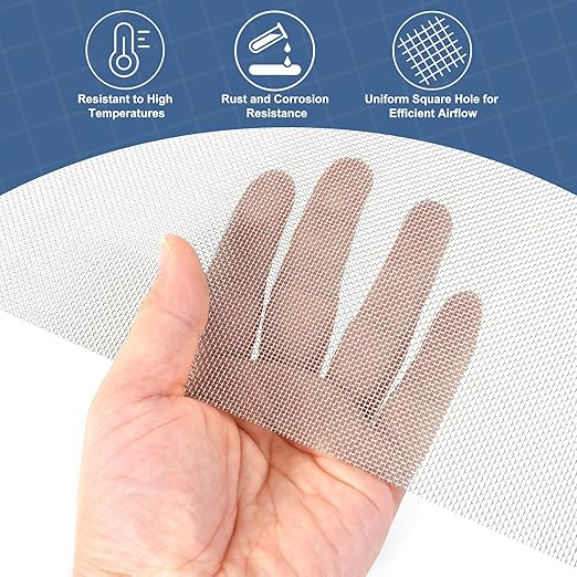 uxcell 20 Mesh 79" x 16" Woven Wire Mesh, 304 Stainless Steel Air Vent Filter - Image 5