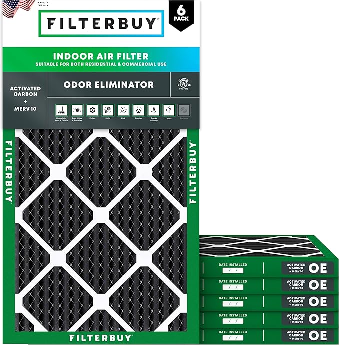 Filterbuy 14x24x1 Air Filter MERV 10 Odor & Allergy Defense by Filterbuy