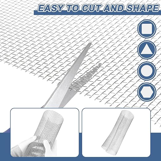 uxcell 6 Mesh 118" x 10" Woven Wire Mesh, 316 Stainless Steel Air Vent Filter - Image 4