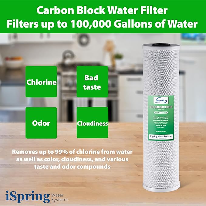 iSpring F3WGB32BKS 3-Stage Whole House Water Filter Set, 4.5” x 20” Sediment - Image 5