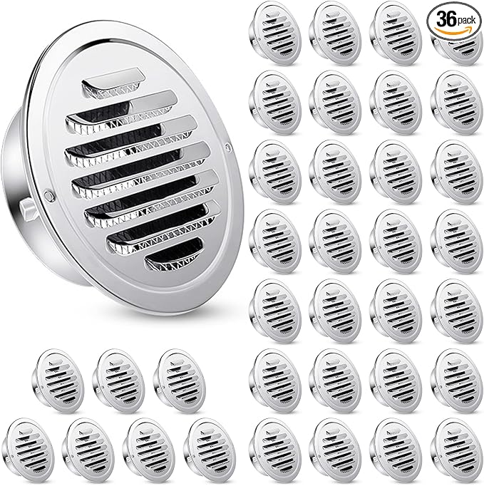 Zonon 36 Pcs Stainless Steel Soffit Vents 4 Inch Round Dryer Vent Cover by Zonon