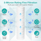 20 x 4.5 Inch 5 Micron String Wound Sediment Water Filter Cartridge, SimPure - Image 2