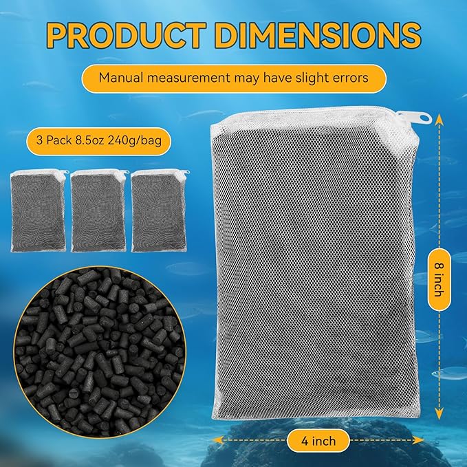 3 Pack 8 Oz Pro-C Aquarium Canister Filter Media Bag - Image 2