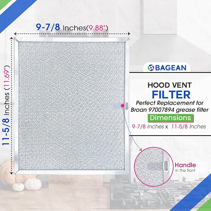 Bagean Stove Hood Vent Filters 9.9" x 11.7" 97007894 Compatible - Image 3