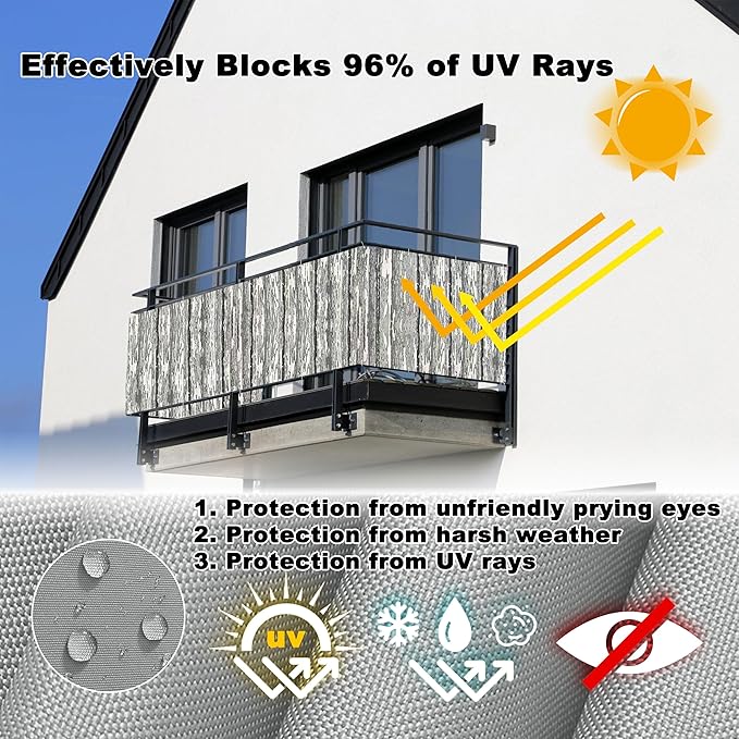 Privacy Screen Protector 1.6' x 65.6' UV Protection Weather-Resistant Privacy - Image 4