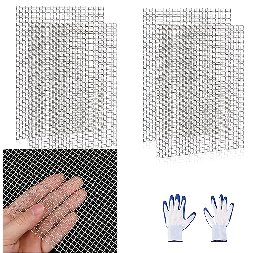4 Pcs 13x9 5 Mesh 304 Stainless Steel Wire Mesh Sheet, Rustproof Metal Mesh by Unknown