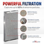 14x25x1 Electrostatic Air Filter, MERV 8, Reusable Furnace AC/HVAC Filter - Image 2