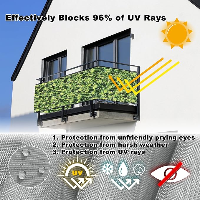 Privacy Screen Protector 3.6' x 9.8' UV Protection Weather-Resistant Outdoor - Image 4