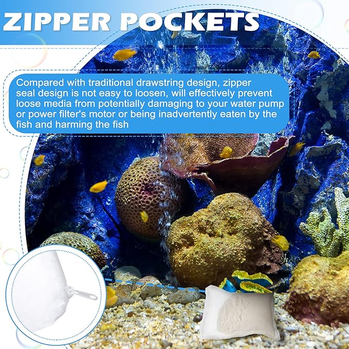 Shappy 15 Pcs 3 Sizes Aquarium Filter Mesh Bags 150 Micrometer Fine Filter Fish - Image 3