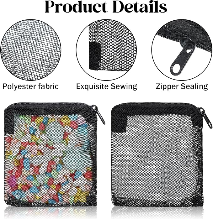 10 Pcs Aquarium Filter Media Bags, 3.9 x 3.9 Inch Fish Tank Fine Mesh Bag - Image 3