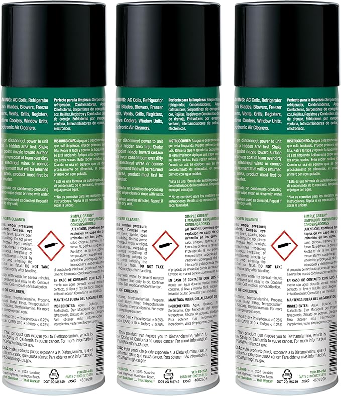 Simple Green Foaming Coil Cleaner 20oz Aerosol - Image 2
