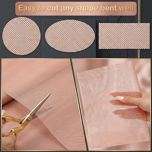 Therwen 12 Inch x 10 ft Copper Mesh Screen 99.9% Pure Copper 40 Mesh Roll Wire - Image 4