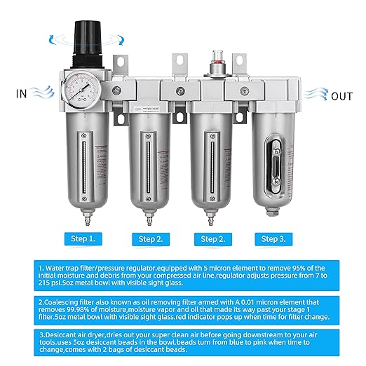 NANPU 3/4" NPT Industrial Grade 4 Stage Air Drying System - Image 4