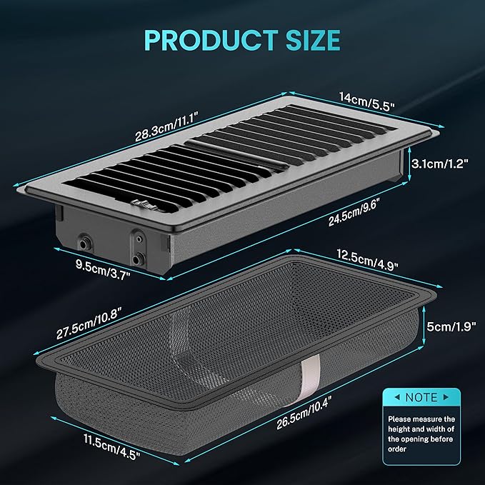 Floor Register 4 x 10 Inch, HG Power 2 Pack Heavy Duty Floor Vent Covers - Image 5