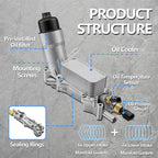 Aluminum Oil Filter Housing Engine Oil Cooler Compatible - Image 7