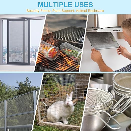 4 Pcs 13x9 120 Mesh 304 Stainless Steel Wire Mesh Sheet, Rustproof Metal Mesh - Image 3