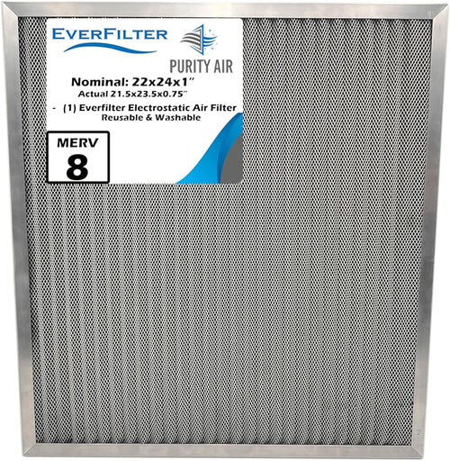 22x24x1 Electro-static Air Filter AC Furnace Filter, Reusable & Washable by PurityAir