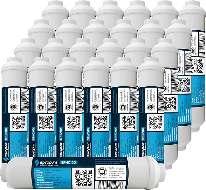 SpiroPure Inline Filter NSF Coconut Shell Granular Carbon Water Filter by SpiroPure
