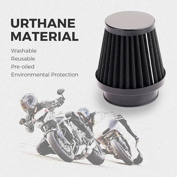 Mtsooning 48mm Motorcycle Air Filter, Clamp-on Intake Pod Cleaner Filter - Image 4