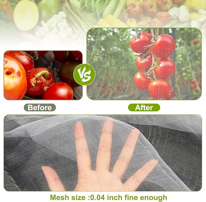 Garden Netting, 2 Pack 5x10Ft Ultra Fine Mesh Netting Pest Barrier Protection - Image 5