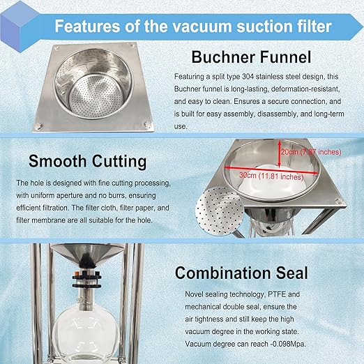 10L Vacuum Filtration System, Negative Pressure Suction Filter - Image 4