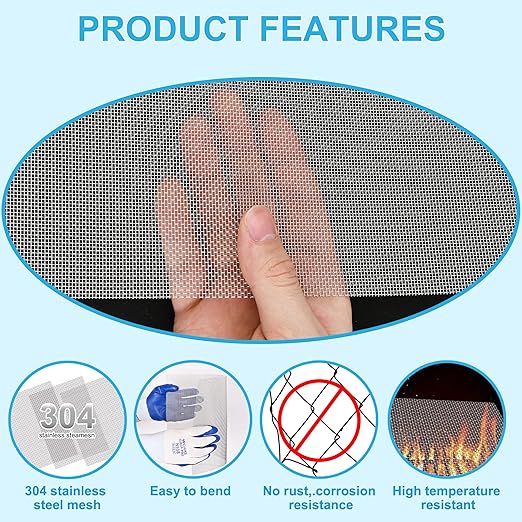 4 Pcs 13x9 20 Mesh 304 Stainless Steel Wire Mesh Sheet, Rustproof Metal Mesh - Image 5
