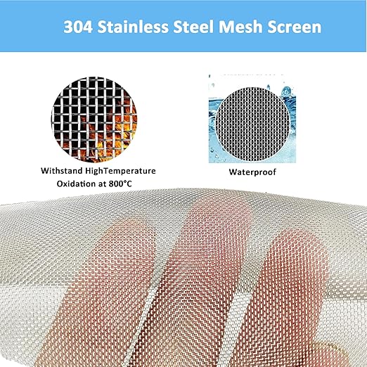 304 Stainless Steel Mesh Screen#40Mesh -Size:15.7"x47.2", - Image 3