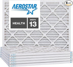 Aerostar 8x16x1 MERV 13, Pleated Air Filter, Box of 6, Made in the USA by AirFiltersDelivered