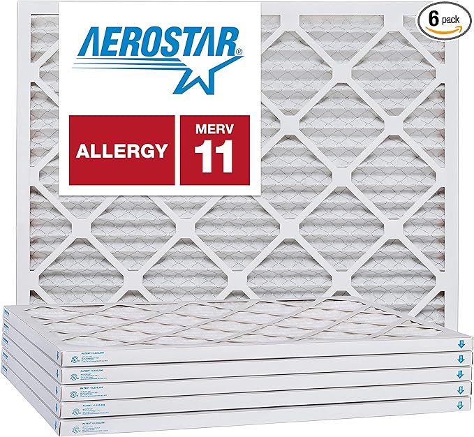 Aerostar 22x28x1 MERV 11, Pleated Air Filter, Box of 6, Made in the USA by AirFiltersDelivered